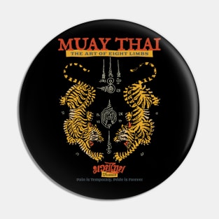 Sak Yant Muay Thai Twin Tiger Tattoo Pin