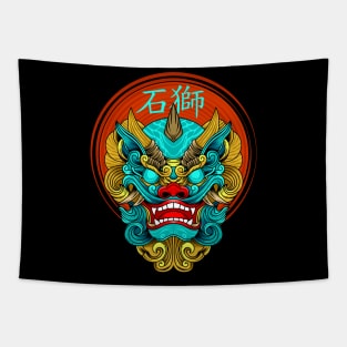 Dragon chinese mask Tapestry