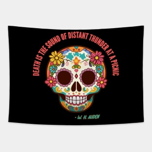 Halloween Sugar Skull Death Quote by Auden Tapestry