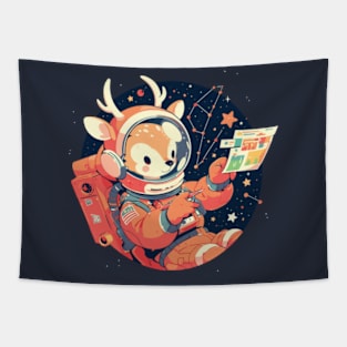 deer astronaut cartoon style Tapestry