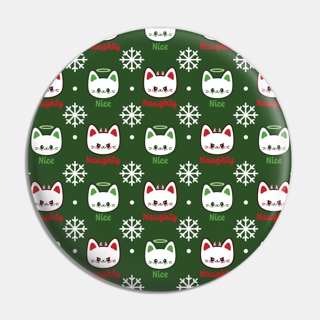 Naughty or Nice Christmas Kittens Pin by Kitty Cotton