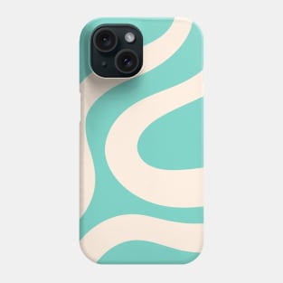 Teal Ocean Waves Abstract Phone Case