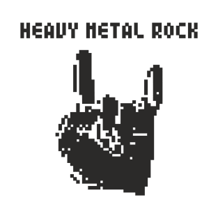 Heavy Metal Rock pixel art (black print) T-Shirt