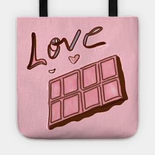 pink love chocolate Tote