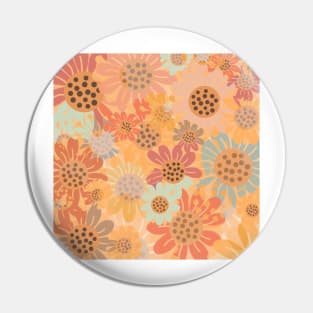 Pastel Multicolor Sunflower Pattern Pin
