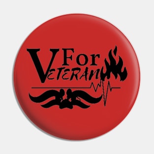 V For Veteran Pin