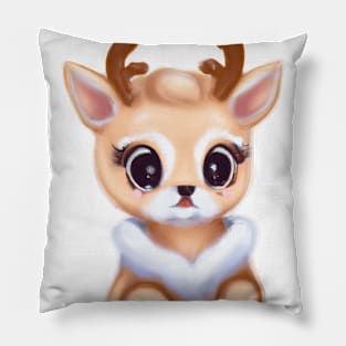 Cute Raindeer Drawing Pillow