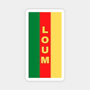 Loum City in Cameroon Flag Colors Vertical Magnet