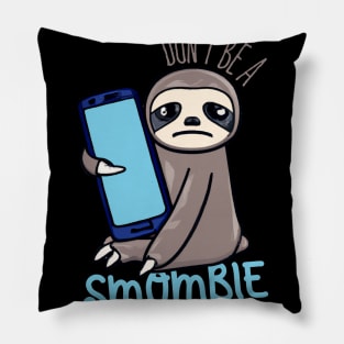 Smombie Sloth, Bored Sloth With Mobile Phone Pillow