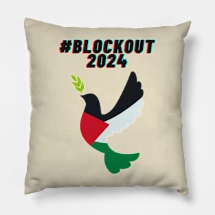 #blockout2024 blockout free palestine all eyes on rafa Pillow