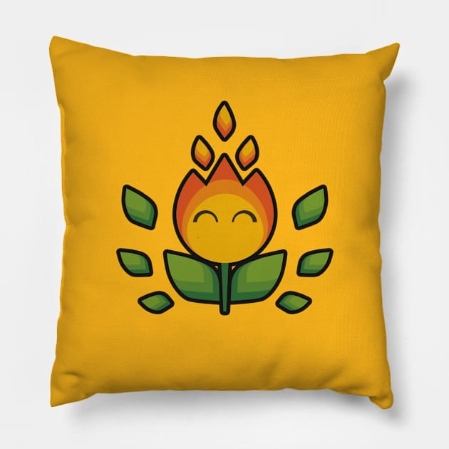 Fire Flower Pillow by Ambsace