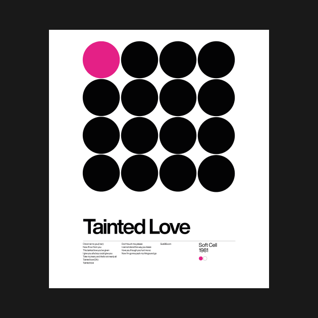 Tainted Love - Soft cell 1981, New Wave song Minimalistic Swiss Graphic Design by sub88