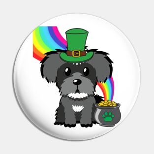 Funny schnauzer celebrates st patrick's day Pin