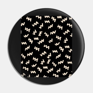 Black  Abstract Mudcloth Lines Pattern Pin