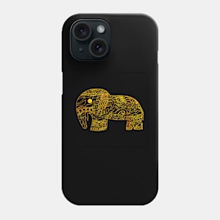 gold elephant ecopop in mandala totonac pattern art Phone Case