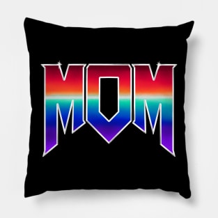 Mom Retro Neon Text Effect Pillow