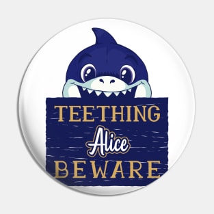 Alice - Funny Kids Shark - Personalized Gift Idea - Bambini Pin