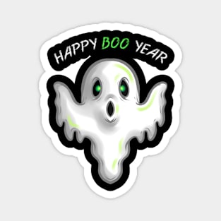 Ghost or Spirit Wishing A Happy Boo New Year Magnet