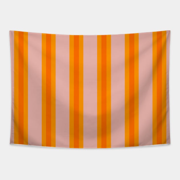 Orange and pink vertical stripes Tapestry by Home Cyn Home 