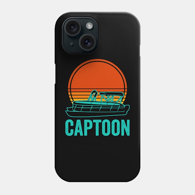 Pontoon Captain Funny Captoon Boat Lover Phone Case by Visual Vibes