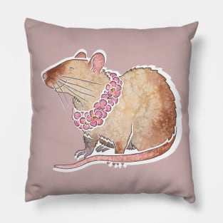 Watercolour pet rat (siamese) Pillow