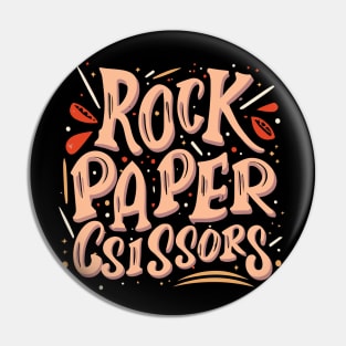 Rock Paper Scissors Art Design with Hand Pin