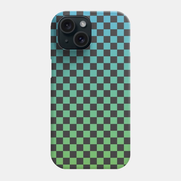 Checkered blue green Phone Case by NovaGraphics