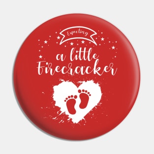 Expecting a Little Firecracker Pregnancy Announcement Pin