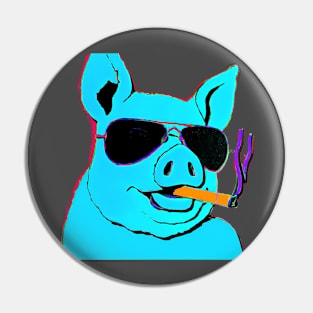 Cool piggy with cigar and shades Pin