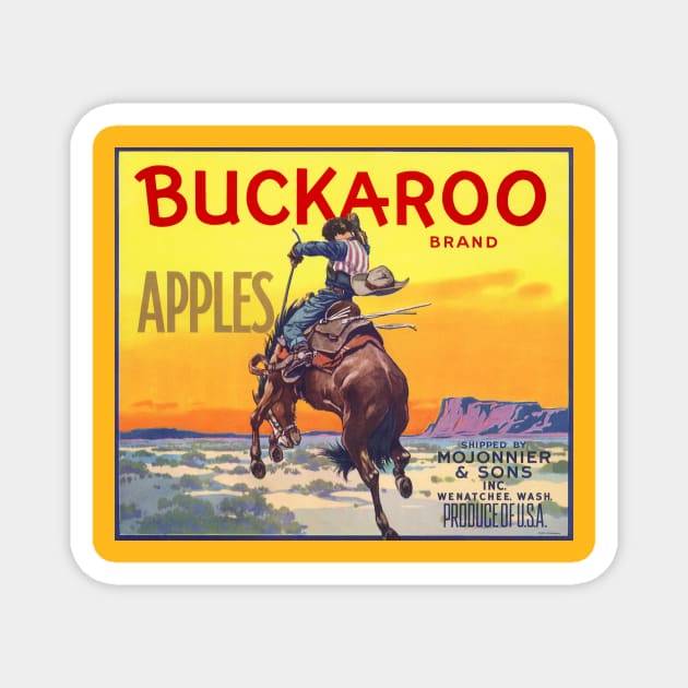 Vintage Buckaroo Fruit Crate Label Magnet by MasterpieceCafe