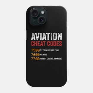 Aviation Cheat Codes Pilot Funny Aviation Lover Phone Case