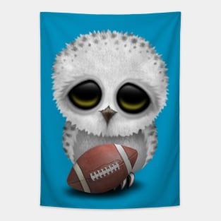 Cute Baby Owl Playing With Football Tapestry