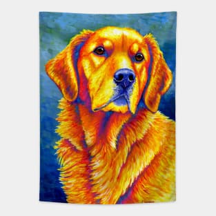 Faithful Friend Colorful Golden Retriever Dog Tapestry