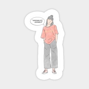 Minimalist Animal Girls Magnet