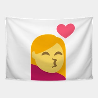 Couple shirt Emoji Love - Female Tapestry