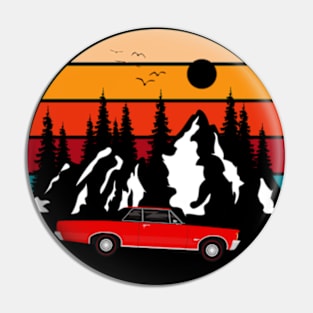 Sunset travel retro vibe Pin