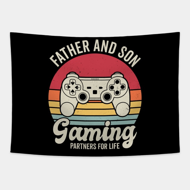 Father and son gaming partners for life Tapestry by RusticVintager