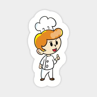 chef cartoon character  drawing design Magnet