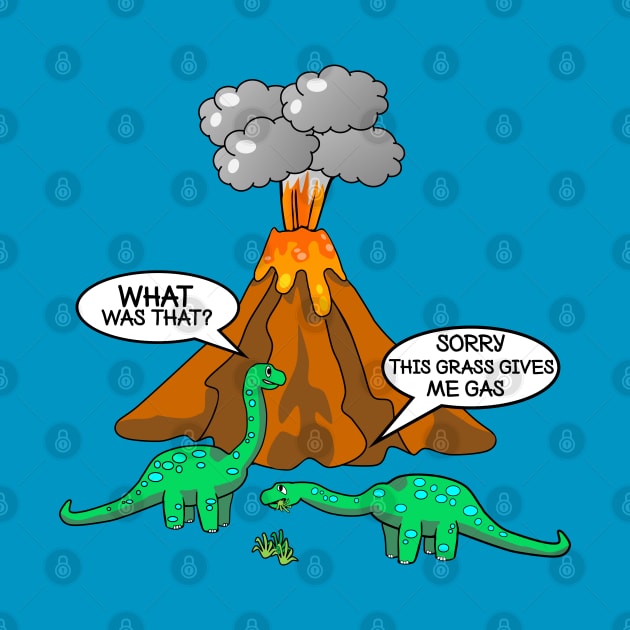 Dinosaurs and Volcano - Funny Dinosaurs by Ashley-Bee