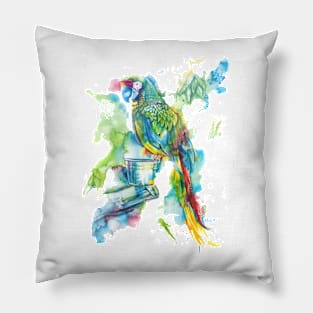 Parrot on a Bucket Pillow