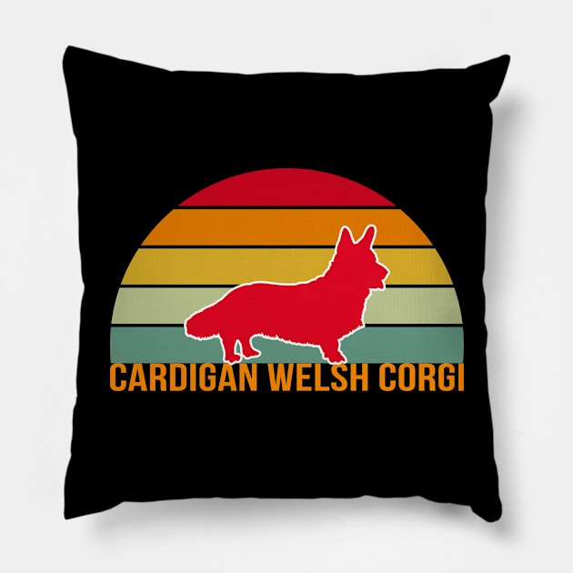 Cardigan Welsh Corgi Vintage Silhouette Pillow by khoula252018