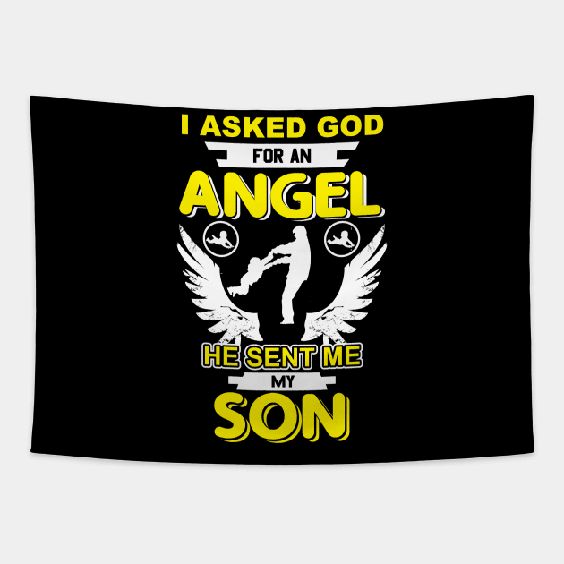 Father and son gift slogan present birthday Tapestry by LutzDEsign