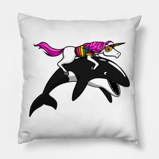 Unicorn Riding Orca Whale Pillow