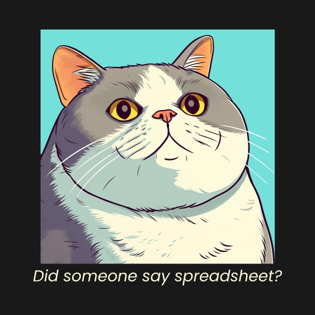 Did Someone Say Spreadsheet - Heavy Breathing - Funny Cat Nerd by Condor Designs