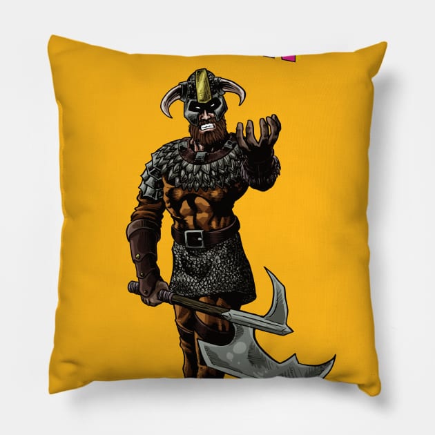 Uncanny Axe-Man Pillow by blackroserelicsshop@gmail.com