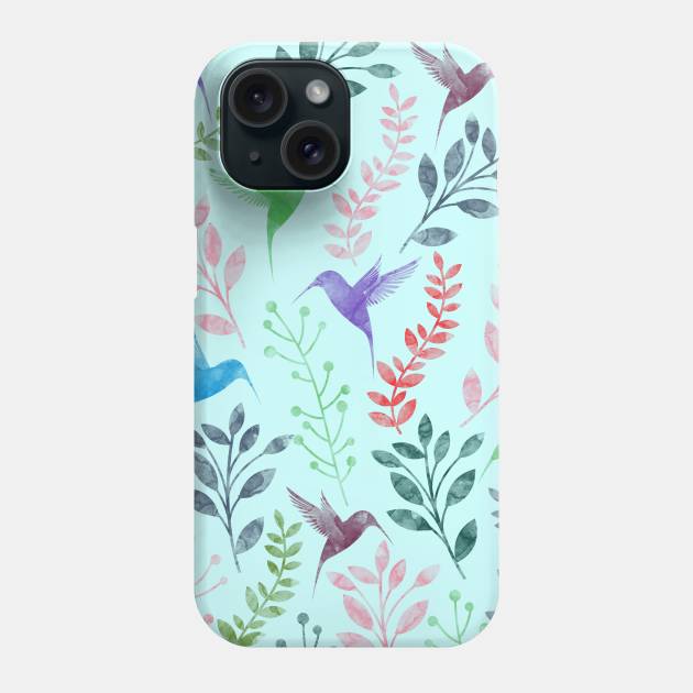 Watercolor Floral & Birds III Phone Case by uniqued