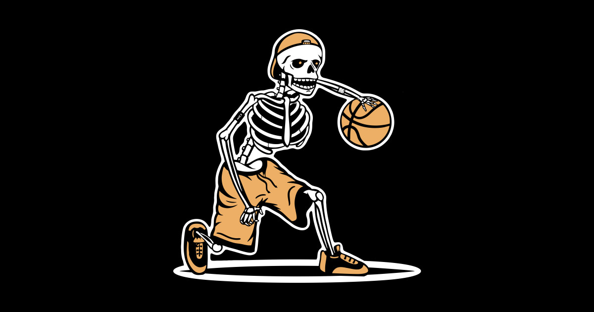Cool skeleton basketball player dribbling - Basketball Player - T-Shirt ...
