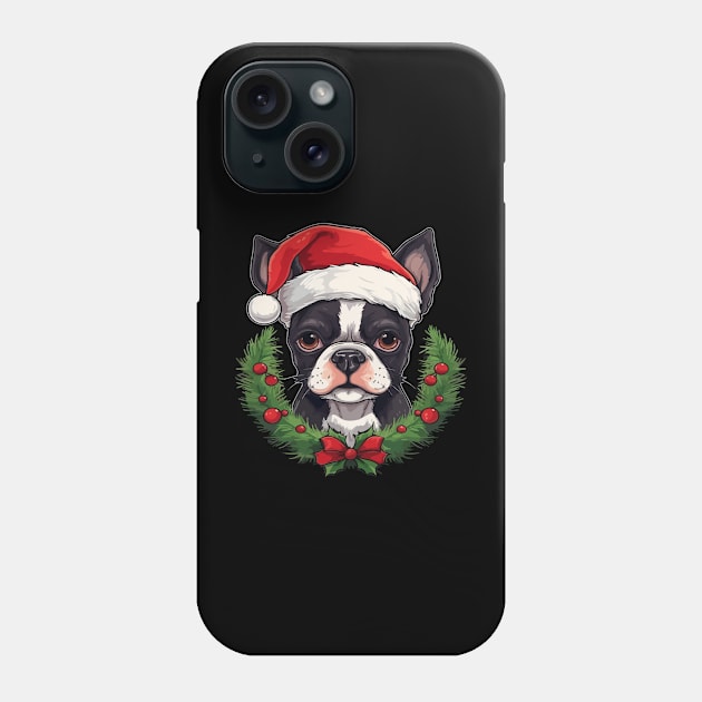 Boston Terrier Christmas Phone Case by JH Mart