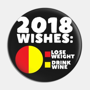 2018 Wishes: Lose Weight Drink Wine Pin