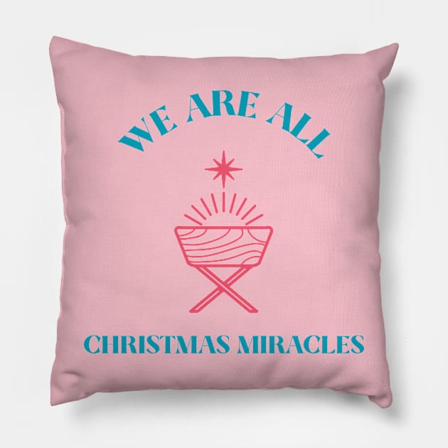 Nativity Christmas Miracle Birth of Christ Christian Jesus Pillow by Tip Top Tee's